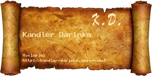 Kandler Darinka névjegykártya